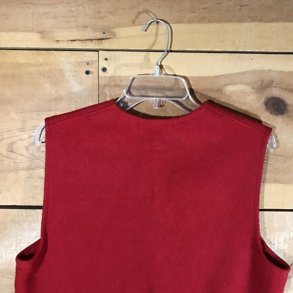 Vintage Johnson Woolen Mills Wool Vest Mens Size XSmall Cut #2080 Made USA Red - Picture 8 of 10